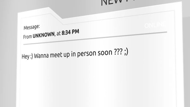 Creepy Pervert Stalker Chat room or Email message - Want to meet in person