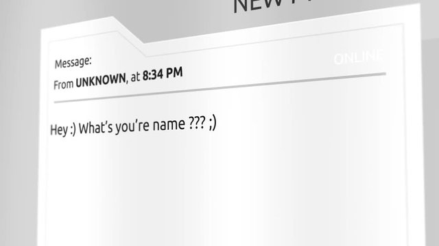 Creepy Pervert Stalker Chat room or Email message - What's your name
