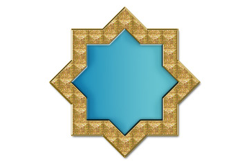 Joya de estrella azul y dorada.