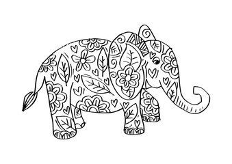 Elephant decorative illustration.