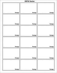Template of a sheet of postal stamps with a frame simple perforation. Vector illustration. Can be used for poster, banner, cover, postcard, design, labels, stickers.