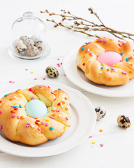 Pane di pasqua two traditional italian easter bread.