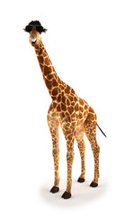 Naklejka premium Coole Giraffe mit Haaren auf dem Kopf