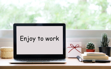 Fototapeta premium Enjoy to work Business Concept