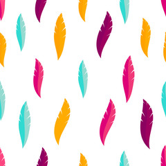 Feather seamless pattern, typography, t-shirt graphics, vectors