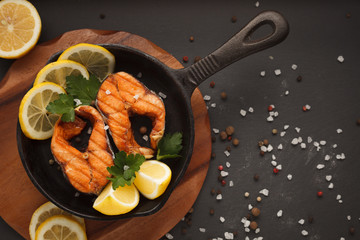 Fried or grilled salmon