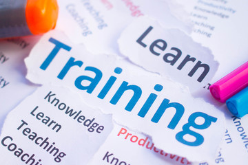 Obraz premium Training banner,Training for learn,skill,productivity,capacity building,knowledge,development