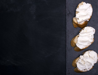 sandwich with cream cheese and white bread