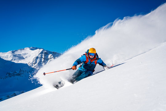 Man Skiing in the Austrian Alps, Sportgastein, Salzburg, Austria