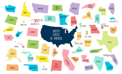 Foto op Plexiglas USA map with separated states © LaraFields