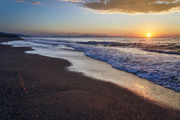 Sunset on the island of Corfu, Greece.