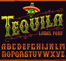 Hand crafted font in traditional Mexican style.