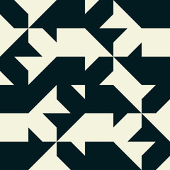Seamless monochrome geometry vector pattern. Abstract ornament
