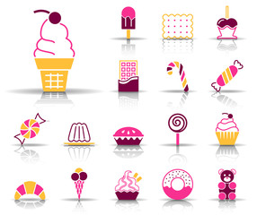 Süßigkeiten Iconset - Farbe (Schatten)