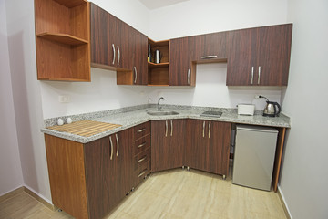Interior decor design of kitchen in show home apartment