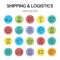 Shipping Logistics Line Icon