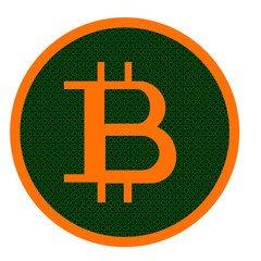 Obraz premium Crypto-currency money concept - Bitcoin on background digital matrix with binary code 