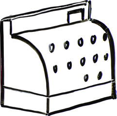 Cash Register White Board Illustration