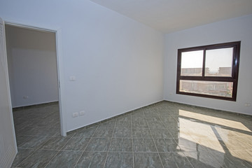 Interior design of an empty unfinished show home apartment