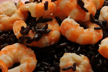 Riso Venere y llagostins 烩饭和虾 Risotto con mazzancolle Reis und Garnelen Rice and shrimp Riz et crevettes Arroz y camarones Ryż i krewetki