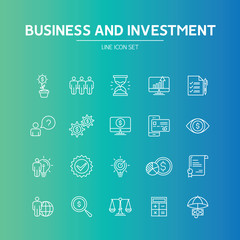 Fototapeta na wymiar Business and Investment Line Icon