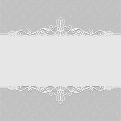 Vector frame of beautiful wedding invitations, postcards, greeting cards, photo frames, certificates in gray colors. Lovely backgrounds with a frame and swirl