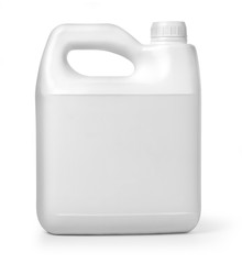Plastic canister on white
