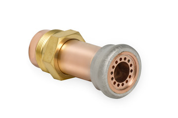 technical details construction assembly metal materials mechanisms technology liquid adjustment bronze copper rubber gasket white background isolate