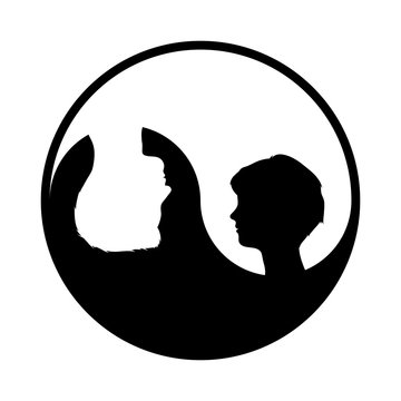 Yin Yang Symbol With Woman And Man