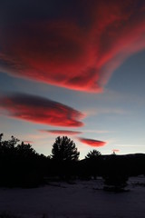 Ciel et nuage de fin de journée