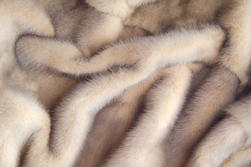 Mink coat. The texture of their hair. Close up mink fur