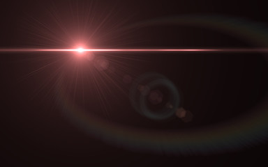 Lens Flare Shot in Studio over Black Background. Easy to add as Overlay or Screen Filter over Photos