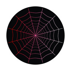 Red, circular gradient spiderweb icon/logo 