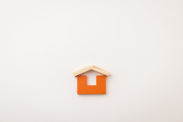orange house icon on white space