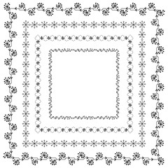Decorative square frames borders design set 4 vector