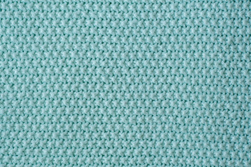 Mint knitting wool texture background.