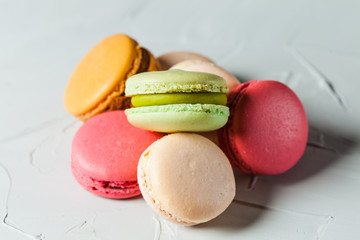 Colorfull macaroons heap