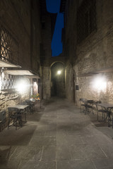 Old street of Todi, Umbria, by night