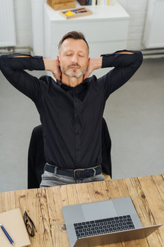 Businessman taking a quiet moment to relax