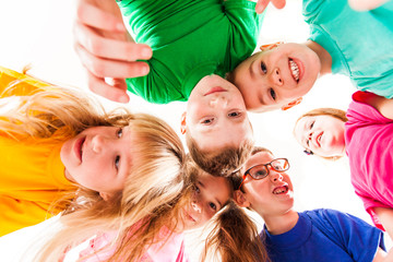 Kids faces in a round