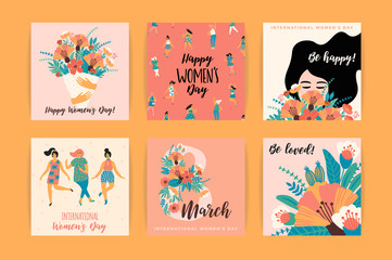 Fototapeta premium International Women s Day. Vector templates.