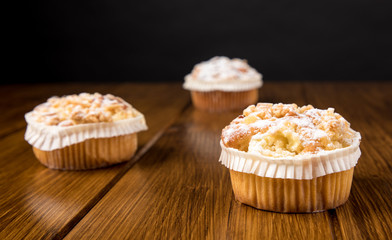 muffin on a wooden background