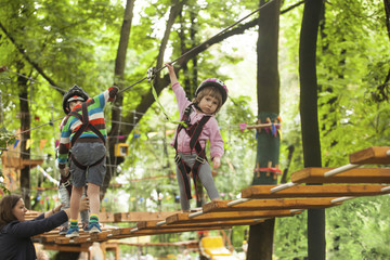 Children in a adventure playground