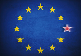 Brexit Concept with Flag and Star