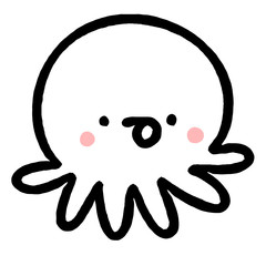 hand drawn cartoon octopus