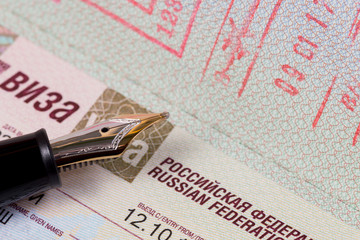 german passport with visa to the Russian Federation