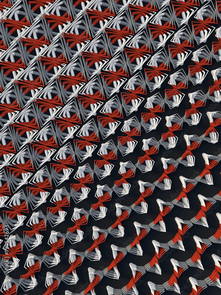 Poster Modern background with cool line shapes pattern 3d rendering