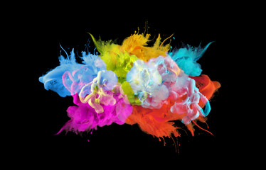 Acrylic colors in water.  Abstract background.