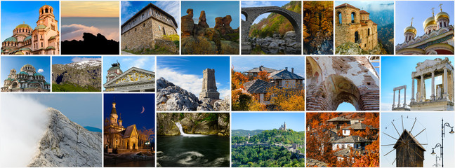 Collage of Bulgarian landmarks