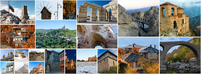 Collage of Bulgarian landmarks